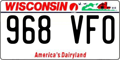 WI license plate 968VFO