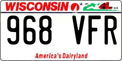 WI license plate 968VFR