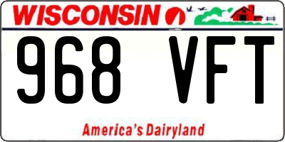 WI license plate 968VFT