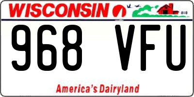 WI license plate 968VFU