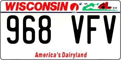 WI license plate 968VFV