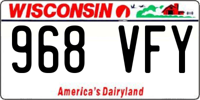 WI license plate 968VFY