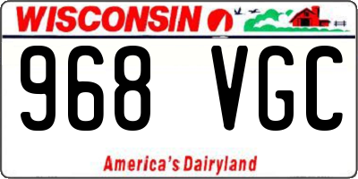 WI license plate 968VGC