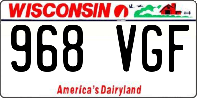 WI license plate 968VGF
