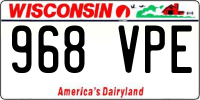 WI license plate 968VPE
