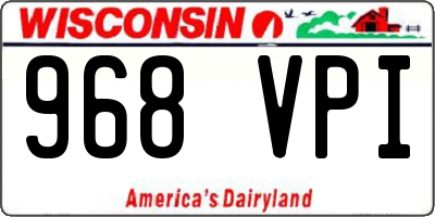 WI license plate 968VPI