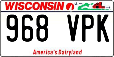 WI license plate 968VPK
