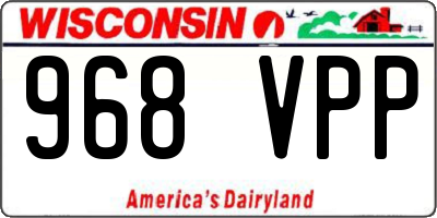WI license plate 968VPP
