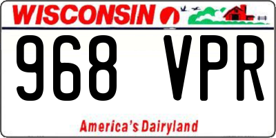 WI license plate 968VPR