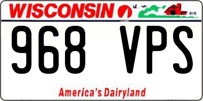 WI license plate 968VPS