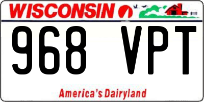 WI license plate 968VPT