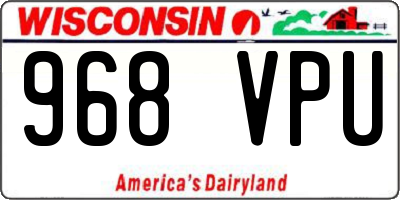 WI license plate 968VPU