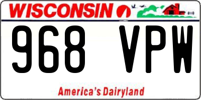 WI license plate 968VPW