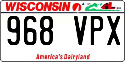 WI license plate 968VPX
