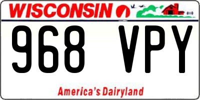 WI license plate 968VPY