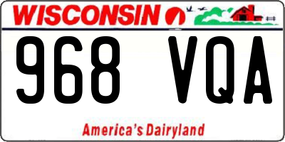 WI license plate 968VQA