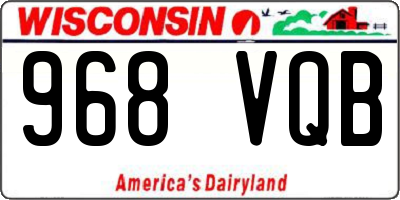 WI license plate 968VQB