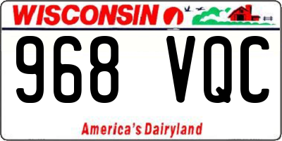 WI license plate 968VQC