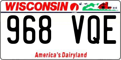 WI license plate 968VQE