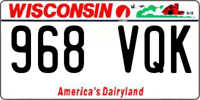 WI license plate 968VQK