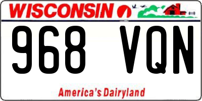 WI license plate 968VQN