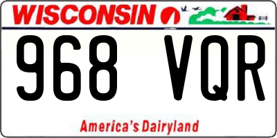 WI license plate 968VQR