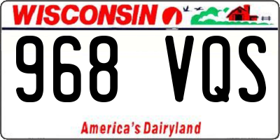 WI license plate 968VQS