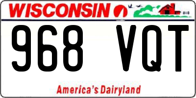 WI license plate 968VQT