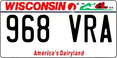 WI license plate 968VRA