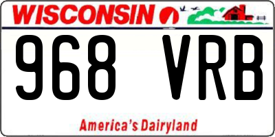 WI license plate 968VRB