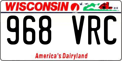 WI license plate 968VRC
