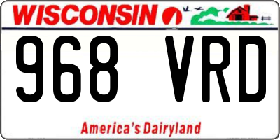 WI license plate 968VRD