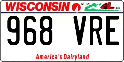 WI license plate 968VRE