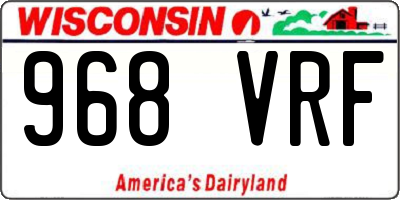 WI license plate 968VRF