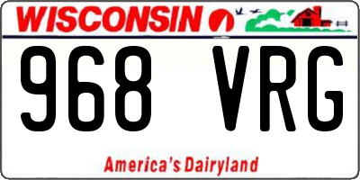 WI license plate 968VRG