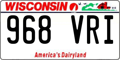 WI license plate 968VRI