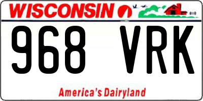 WI license plate 968VRK