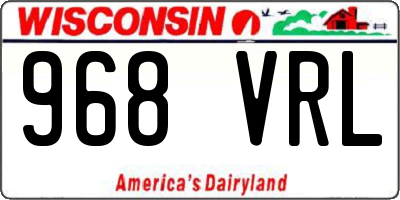 WI license plate 968VRL