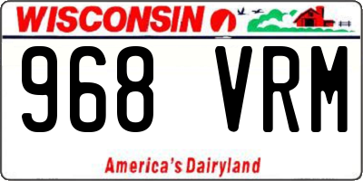 WI license plate 968VRM