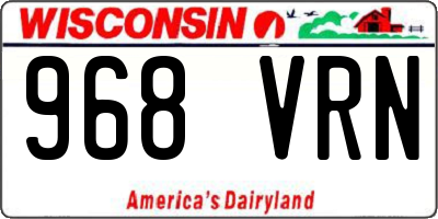 WI license plate 968VRN