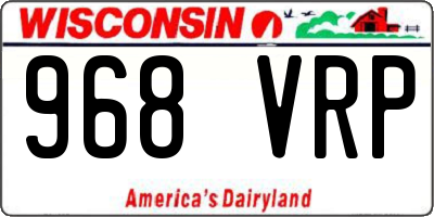 WI license plate 968VRP