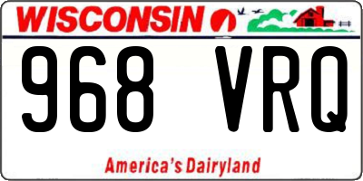 WI license plate 968VRQ