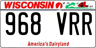 WI license plate 968VRR