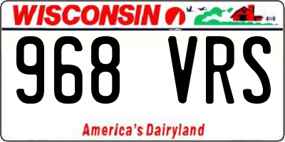 WI license plate 968VRS