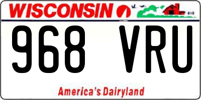 WI license plate 968VRU