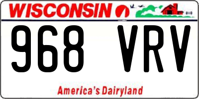 WI license plate 968VRV