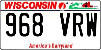 WI license plate 968VRW
