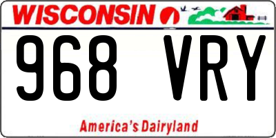 WI license plate 968VRY