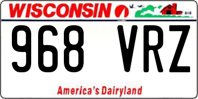 WI license plate 968VRZ