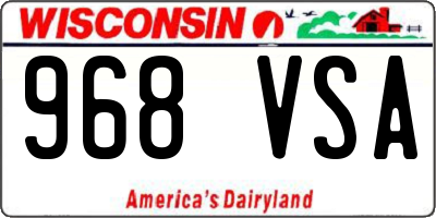 WI license plate 968VSA